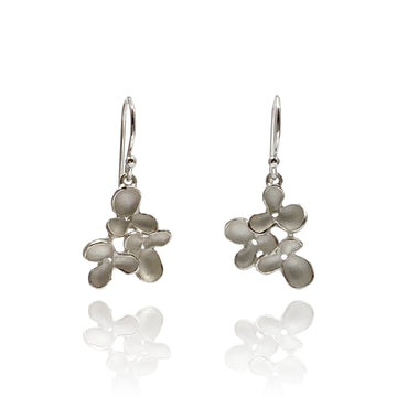 Sterling Silver Flower Cluster Earrings