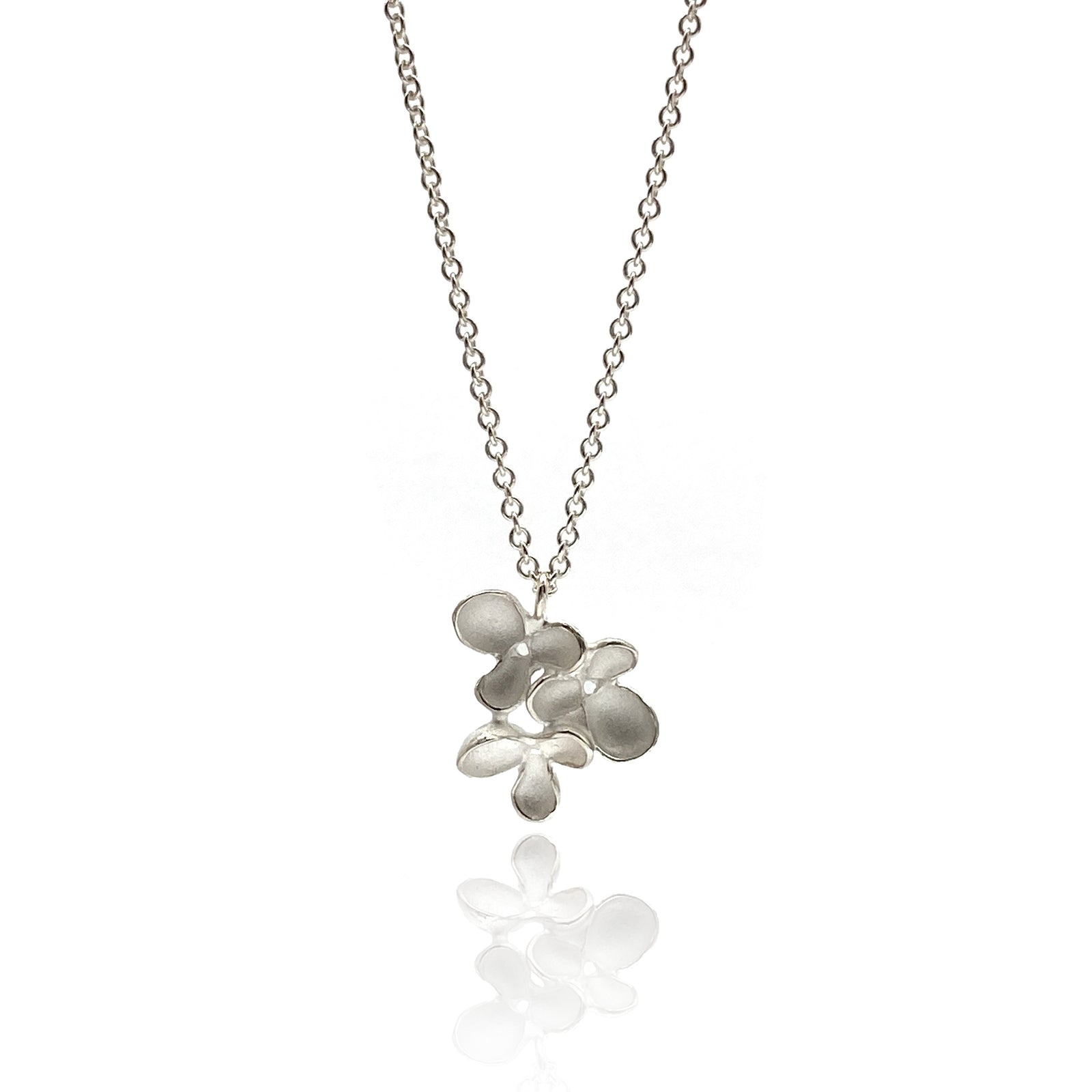 Sterling Silver Flower Cluster Necklace-Necklaces-Sarah Richardson-Pistachios