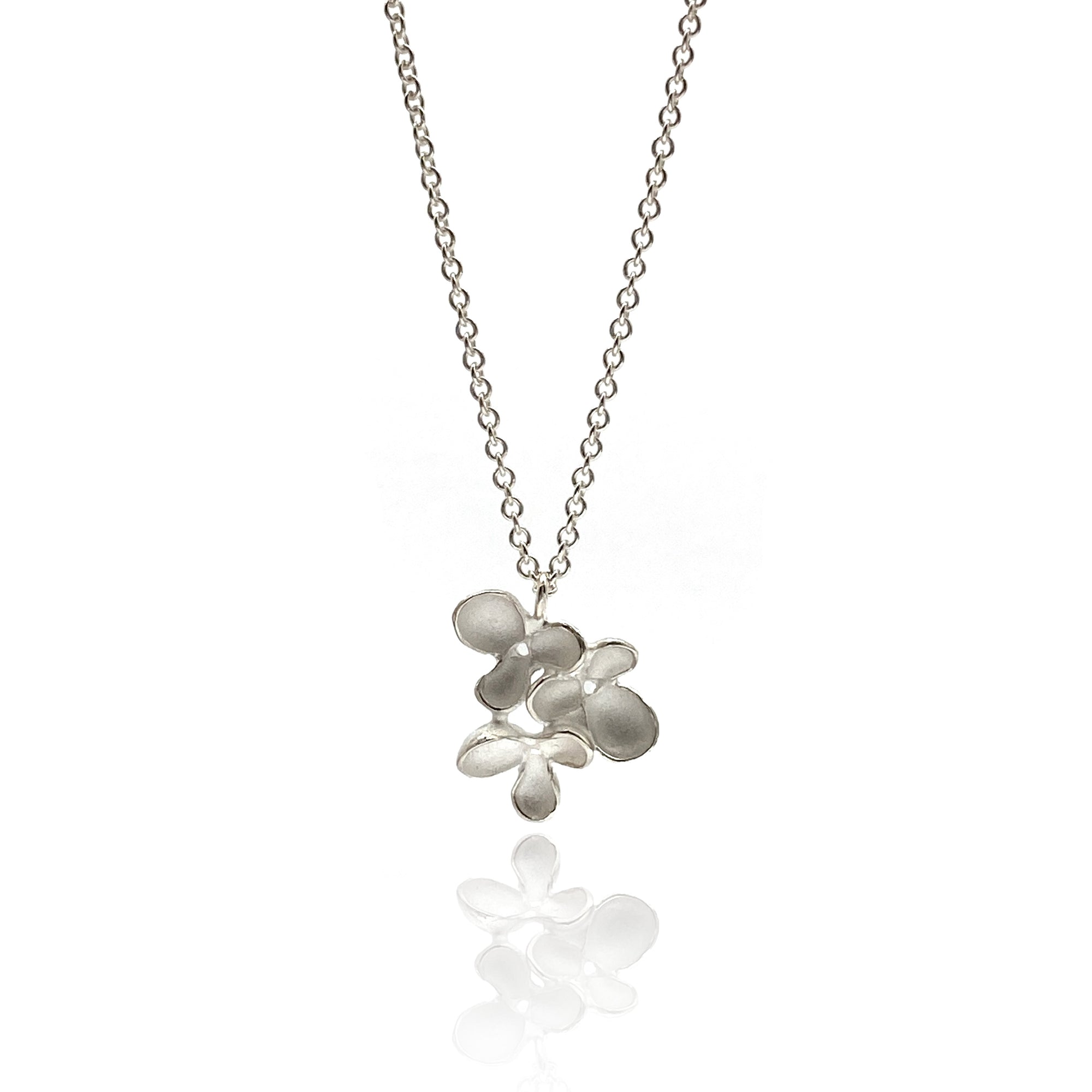 Sterling Silver Flower Cluster Necklace-Necklaces-Sarah Richardson-Pistachios