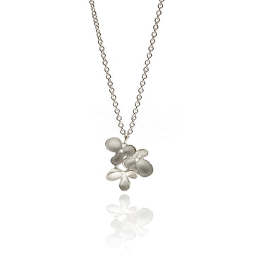 Sterling Silver Flower Cluster Necklace