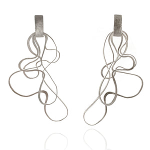 Sterling Silver Organic Earrings-Earrings-Biba Schutz-Pistachios