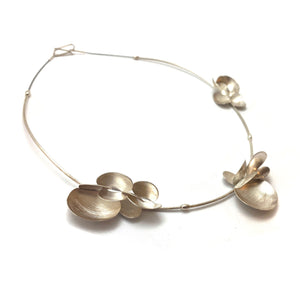 Sterling Silver Petal Collar-Necklaces-Malgosia Kalinska-Pistachios
