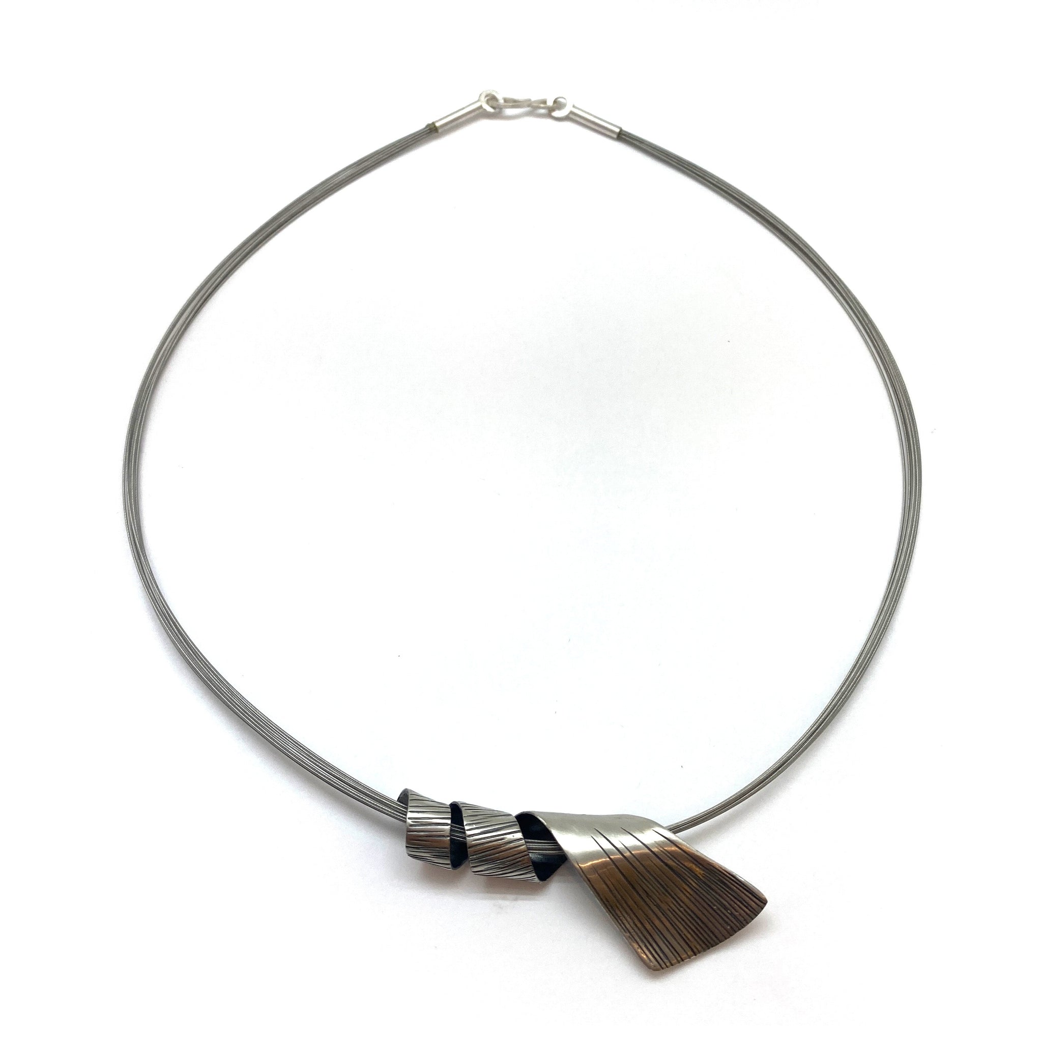 Sterling Silver Spiral Necklace Necklaces Eva Stone Pistachios