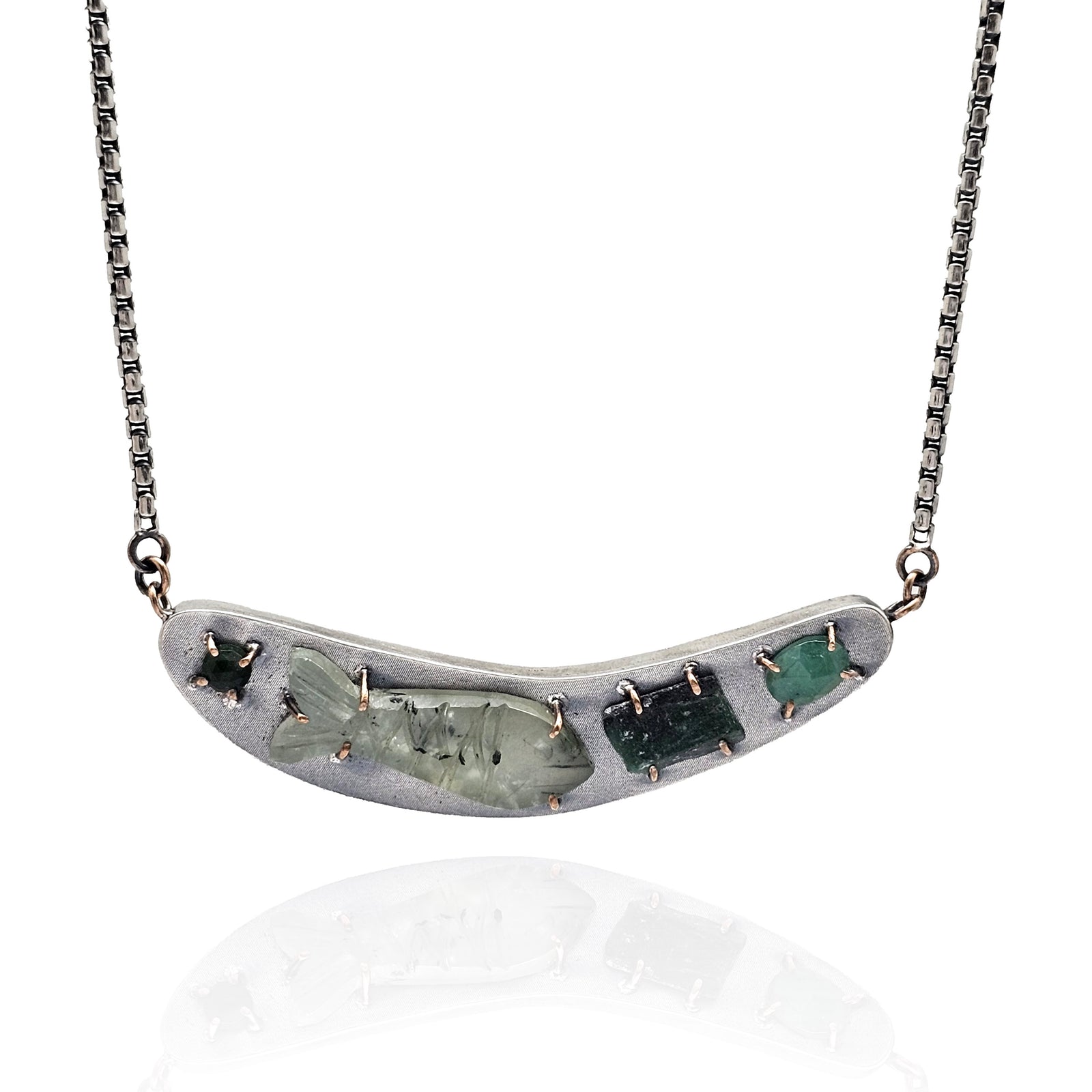 Stone Fish Pendant-Necklaces-Joanna Gollberg-Pistachios