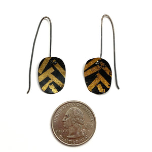 Striped Gold Leaf Earrings-Earrings-Myung Urso-Pistachios