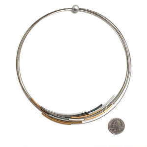 Striped Mixed Anodized Necklace-Necklaces-Ursula Muller-Pistachios