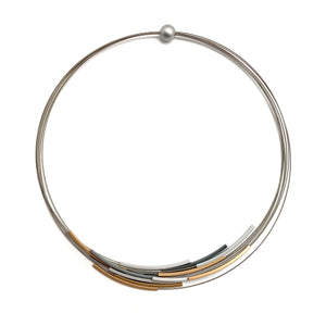 Striped Mixed Anodized Necklace-Necklaces-Ursula Muller-Pistachios