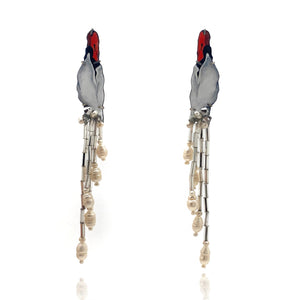 Swan Song Post Earrings-Earrings-Meghan Schmiedel-Pistachios
