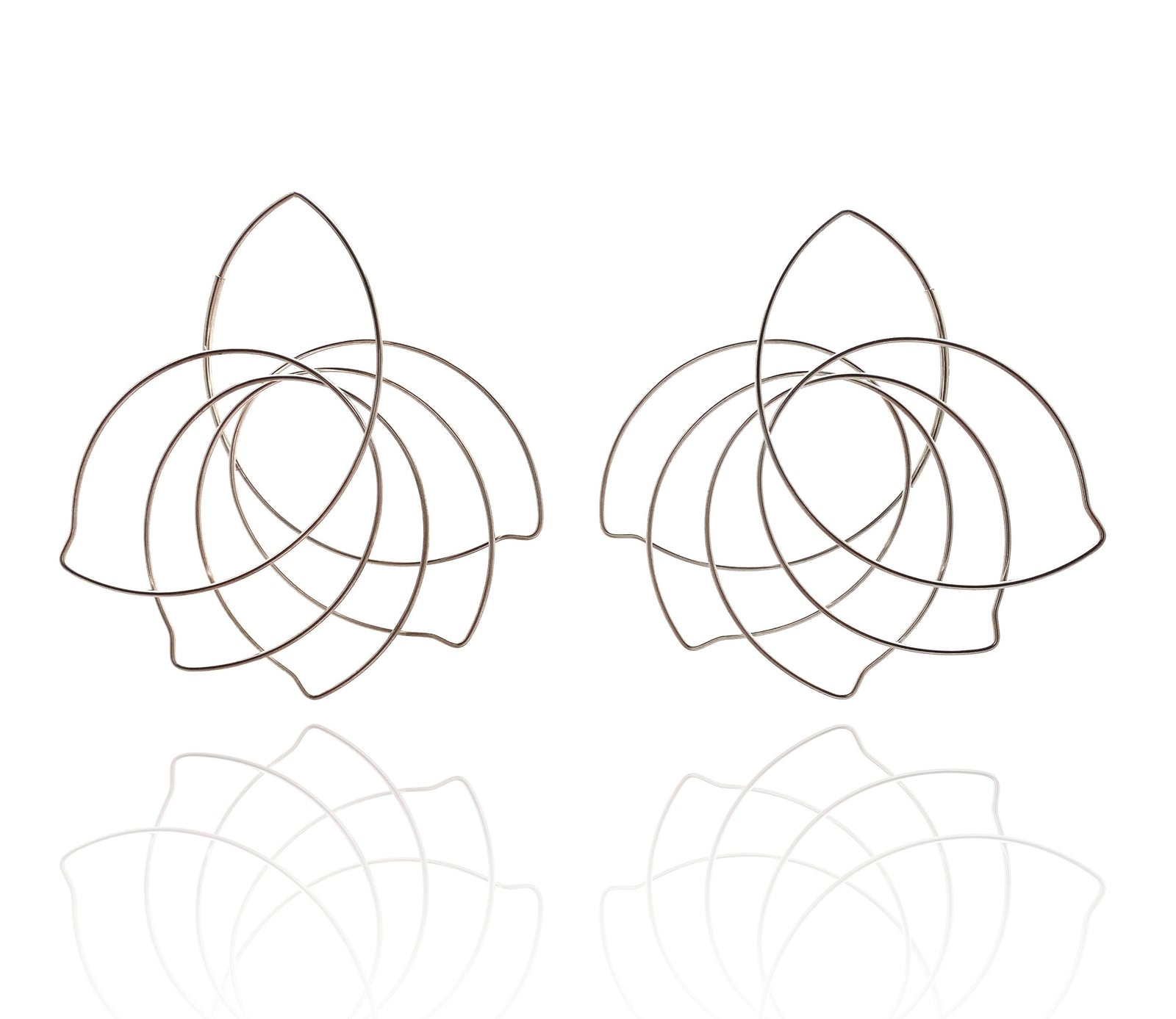 Silver Geometric Statement Earrings