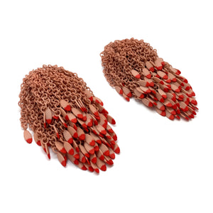 Tan Motion Earrings-Earrings-Ryungjae Jung-Pistachios