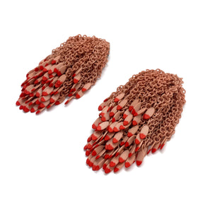 Tan Motion Earrings-Earrings-Ryungjae Jung-Pistachios