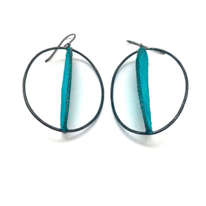 Teal Oval Earrings-Earrings-Myung Urso-Pistachios