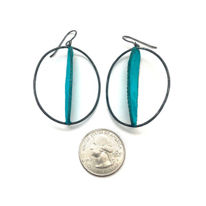 Teal Oval Earrings-Earrings-Myung Urso-Pistachios