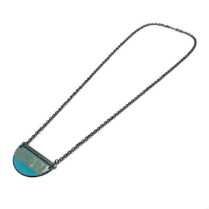 Teal and Gold Enamel Necklace-Necklaces-Jenne Rayburn-Pistachios