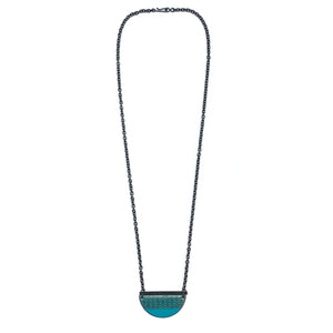 Teal and Gold Enamel Necklace-Necklaces-Jenne Rayburn-Pistachios