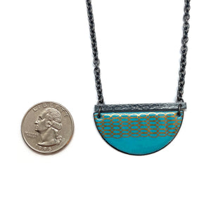 Teal and Gold Enamel Necklace-Necklaces-Jenne Rayburn-Pistachios