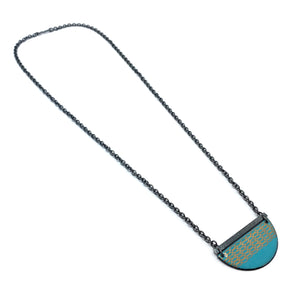 Teal and Gold Enamel Necklace-Necklaces-Jenne Rayburn-Pistachios