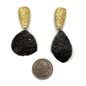 Textured Black and Gold Earrings-Earrings-Emanuela Duca-Pistachios