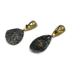 Textured Black and Gold Earrings-Earrings-Emanuela Duca-Pistachios