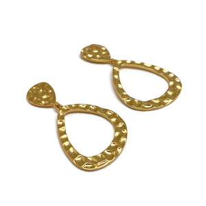 Textured Gold Vermeil Dangle Earrings-Earrings-Manuela Carl-Pistachios