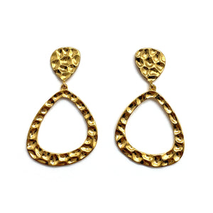 Textured Gold Vermeil Dangle Earrings-Earrings-Manuela Carl-Pistachios