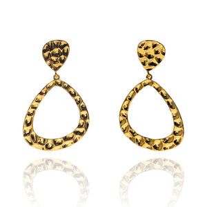 Textured Gold Vermeil Dangle Earrings-Earrings-Manuela Carl-Pistachios