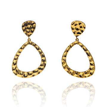 Textured Gold Vermeil Dangle Earrings