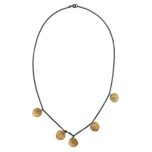 Textured Gold and Black Necklace-Necklaces-Emanuela Duca-Pistachios