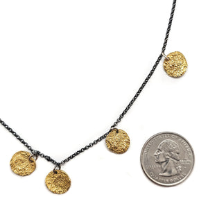 Textured Gold and Black Necklace-Necklaces-Emanuela Duca-Pistachios