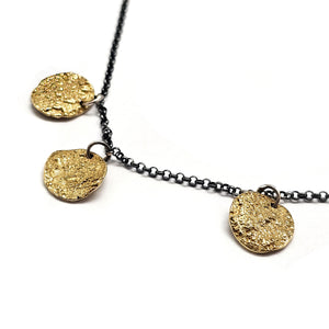 Textured Gold and Black Necklace-Necklaces-Emanuela Duca-Pistachios