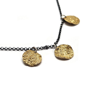 Textured Gold and Black Necklace-Necklaces-Emanuela Duca-Pistachios
