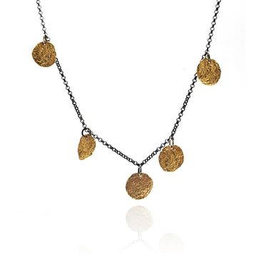 Textured Gold and Black Necklace