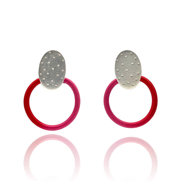 Textured Pink Stud Earrings