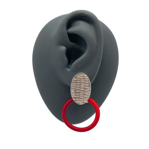 Textured Red Stud Earrings-Earrings-Gilly Langton-Pistachios