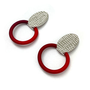 Textured Red Stud Earrings-Earrings-Gilly Langton-Pistachios