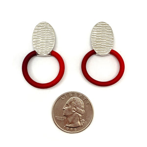 Textured Red Stud Earrings-Earrings-Gilly Langton-Pistachios