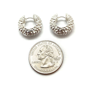 Textured Silver Hoops-Earrings-Erich Durrer-Pistachios