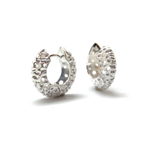 Textured Silver Hoops-Earrings-Erich Durrer-Pistachios