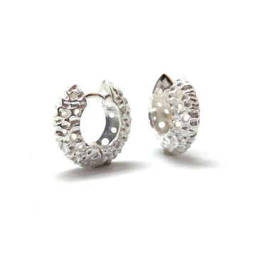 Textured Silver Hoops