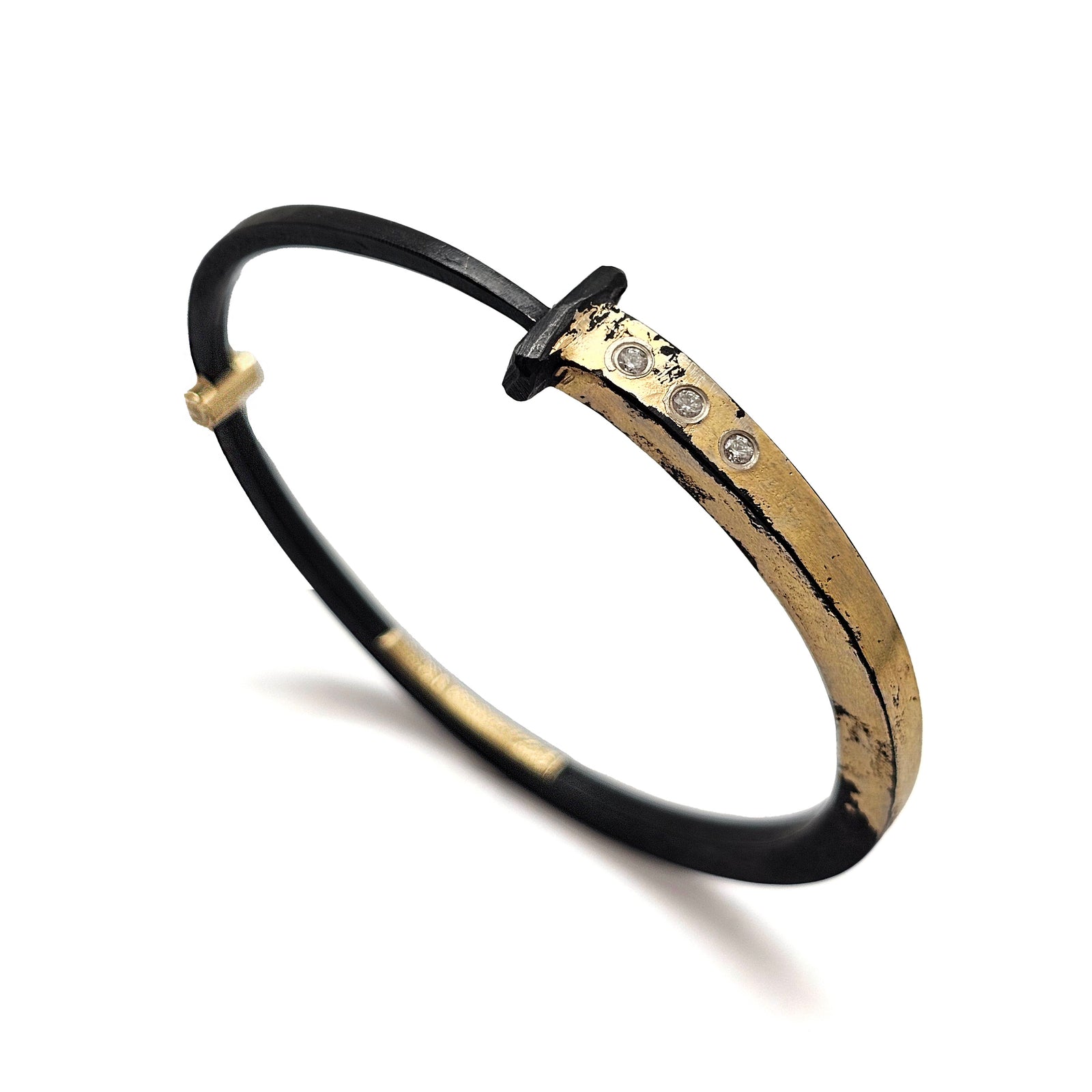 Three Diamond Splash Nail Bracelet-Bracelets-Pat Flynn-Pistachios