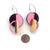 Three Dimensional Peach, Maroon & Pink Mirror Earrings-Earrings-Marianne Villalobos-Pistachios