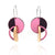 Three Dimensional Peach, Maroon & Pink Mirror Earrings-Earrings-Marianne Villalobos-Pistachios