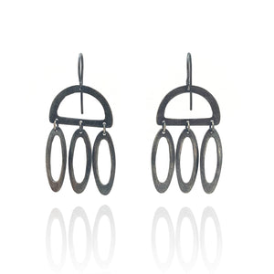 Three Oval Drop Arch Earrings-Earrings-Heather Guidero-Pistachios
