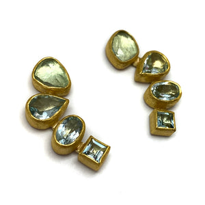 Tiered Aquamarine Studs-Earrings-Petra Class-Pistachios