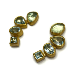 Tiered Aquamarine Studs-Earrings-Petra Class-Pistachios