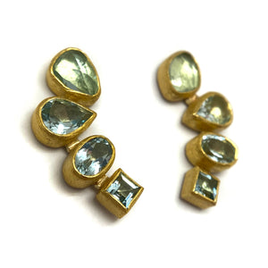Tiered Aquamarine Studs-Earrings-Petra Class-Pistachios