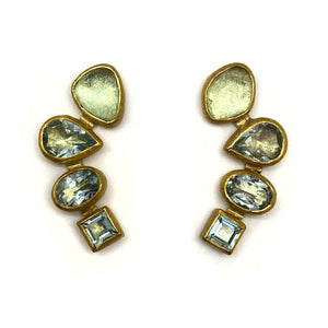Tiered Aquamarine Studs-Earrings-Petra Class-Pistachios