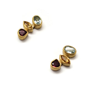 Tiered Multi-Stone Studs-Earrings-Petra Class-Pistachios