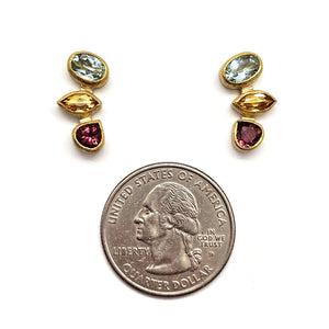 Tiered Multi-Stone Studs-Earrings-Petra Class-Pistachios
