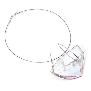 Time Flows and Stays in Sequence Pink Necklace